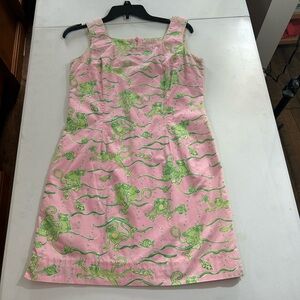 Lilly Pulitzer Pink and Green Patterned Dress size 6